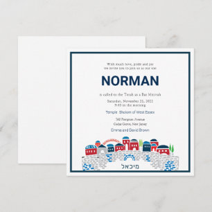 Convite para Bar Mitzvah de Muro de Despedida Art