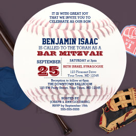 Convite para Bar Ronda de Baseball Mitzvah