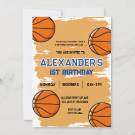 Convite para Basquete de primeiro aniversario Boni