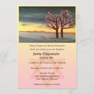 Convite para Bat Mitzvah da Árvore da Vida