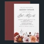 Convite para Bat Mitzvah de Queda de Aquarela de B<br><div class="desc">Convide familiares e amigos para o seu evento com este convite personalizável do bat mitzvah. Apresenta uma terra floral de aquarela autóctone e uma escrita química. Personalize este convite do morcego mitzvah da aquarela adicionando seus detalhes. Este convite de morcego floral mitzvah é perfeito para o outono do bat mitzvahs....</div>