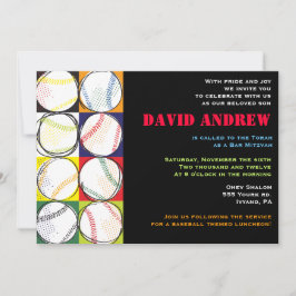 Convite para Bat Mitzvah de Testes de Baseball Ret