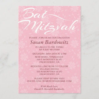 Convite para Bat Mitzvah Floral Elegante