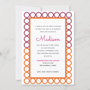 Convite para Bat Mitzvah no Círculo Familiar