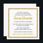 Convite para Bat Mitzvah, Quadrado Branco e Dourad<br><div class="desc">Este convite do Bat Mitzvah de tendência apresenta brilho falso cintilante em camadas sobre um fundo de cor sólida. Use o formulário modelo para adicionar suas próprias informações. O recurso "Personalizar" pode ser usado para alterar o estilo,  a cor e o layout da fonte.</div>