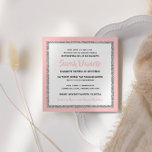 Convite para Bat Mitzvah, rosa e prata<br><div class="desc">Este convite do Bat Mitzvah de tendência apresenta brilho falso cintilante em camadas sobre um fundo de cor sólida. Use o formulário modelo para adicionar suas próprias informações. O recurso "Personalizar" pode ser usado para alterar o estilo,  a cor e o layout da fonte.</div>