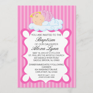 Convite para Batismo das Garotas do Anjo Celestial