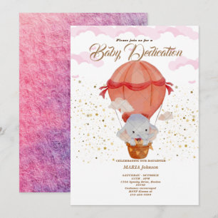 Convite para Batismo de Balão de Ar Quente Animais