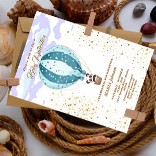 Convite para Batismo de Balão de Ar Quente com Ani