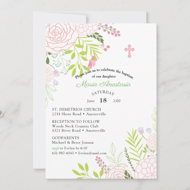 Convite para Batismo de Maria (Frente)