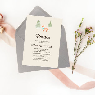 Convite para Batismo do Chá de fraldas Fox Boy Woo