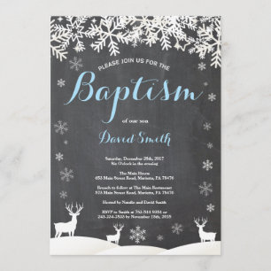 Convite para Batismo do Winter Deer Boy