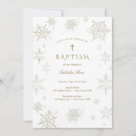 Convite para Batismo em Floco de Neve
