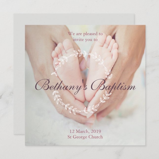 Convite para Batismo Fotográfico (Frente/Verso)