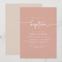 Convite para Batismo Rosa de Blush MARLO Boho