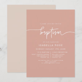 Convite para Batismo Rosa de Blush MARLO Boho