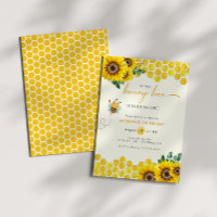 Convite para bebê de aniversário de abelha