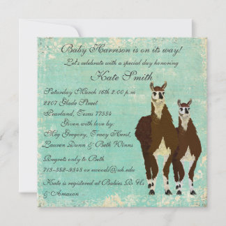 Convite para Bebê de Leather Llamas