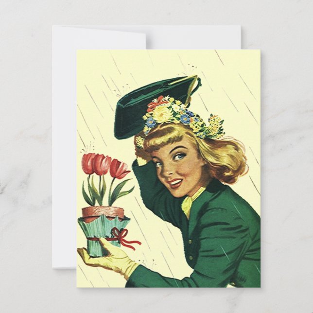 Convite para bebê ou parto de Chá retrô- Vazio (Frente)