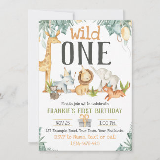 Convite Para Bebês Animal Safari