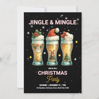 Convite para Bebidas Cocktail do Partido de Natal