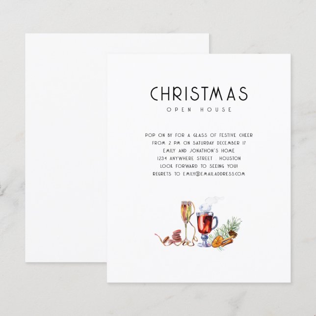 Convite para Bebidas de Casa Abertas de Natal de O (Frente/Verso)