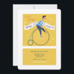 Convite para Bicicleta Vintage High Wheel<br><div class="desc">Comece uma festa de marco com este divertido convite que inclui um homem andando de roda alta, bicicleta vintage. (Imagem de Freepik). O cartão é fácil de personalizar com seu texto, fonte e cor da fonte. Não exatamente o que você está procurando? Todos os nossos produtos podem ser personalizados para...</div>