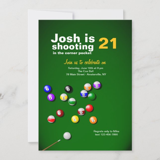 Convite para Bilhar (Frente)