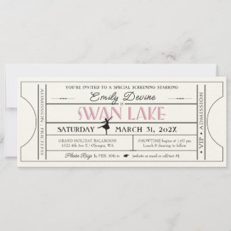 Convite para Bilhete de Aniversário do Lago dos Ci