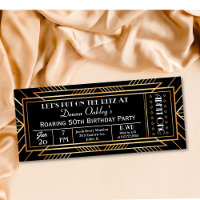 Convite para Bilhete de Festa dos Anos 20 Rugidore