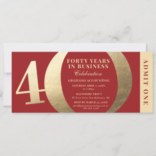 Convite para Bilhete de Gala de Aniversário de 40