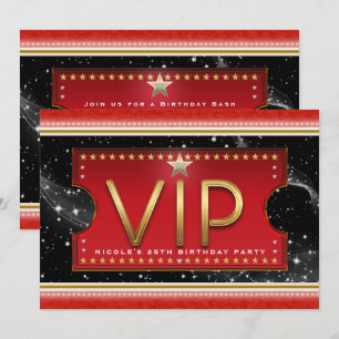 Convite para Bilhete VIP Black Red Gold & Silver G