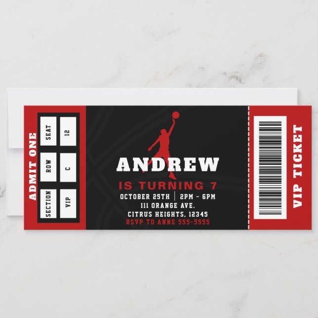 Convite para bilhetes de Festa de aniversário de b (Frente)