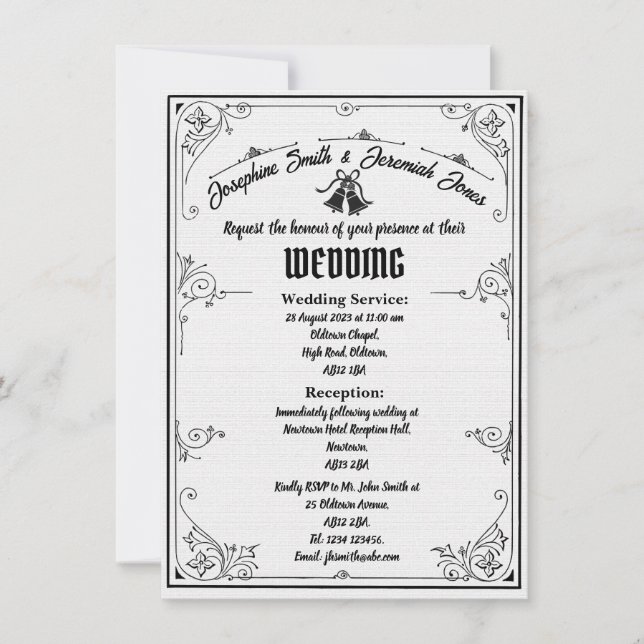 Convite para Blindagem e Cartão de Casamento Textu (Frente)