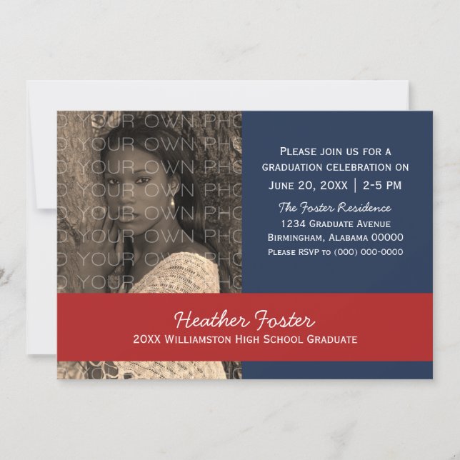 Convite para Blocos de Cores da Escola Azul/Vermel (Frente)