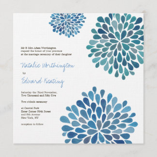 Convite para Blooms de Flor Azul Ceruliano de Casa