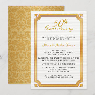 Convite para Bodas de Ouro de 50 Anos de Casamento
