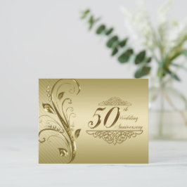 Convite para Bodas de Ouro de 50 Anos de Casamento