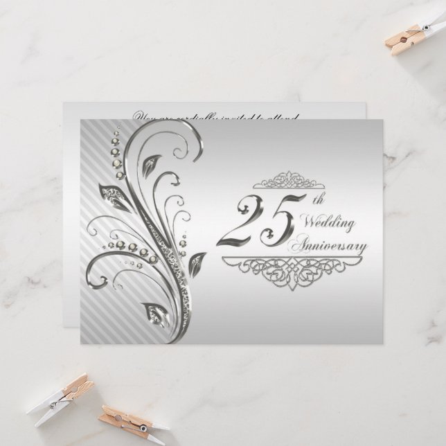 Convite para Bodas de Prata de 25 Anos de Casament (Frente/Verso In Situ)