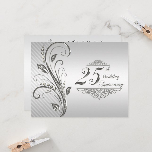Convite para Bodas de Prata de 25 Anos de Casament (Frente/Verso In Situ)