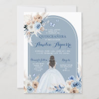 Convite para Boho Baby Blue Quinceañera