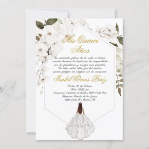 Convite para Boho floral Quinceanera em espanhol