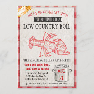 Convite para Boil de Frutos do Mar do Low Country