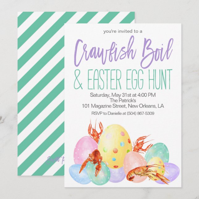 Convite para Boil de Lagostim de Páscoa (Frente/Verso)