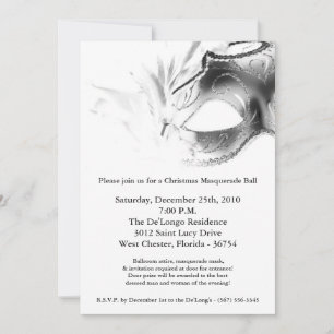 Convite para Bola de Mascarada XMAS de Natal 5x7