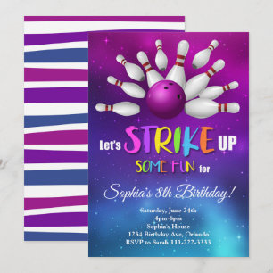 Convite Para boliches, Convite Para Aniversário D