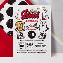 Convite para boliches - Vermelho