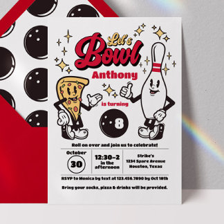 Convite para boliches - Vermelho