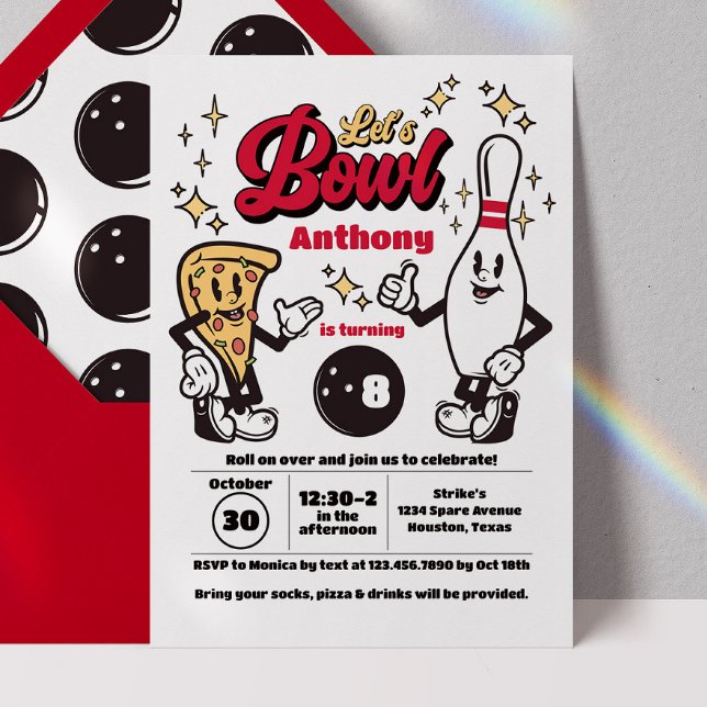 Convite para boliches - Vermelho (Criador carregado)