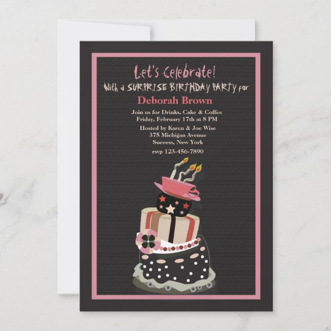 Convite para Bolo de Aniversário Louco (Frente)